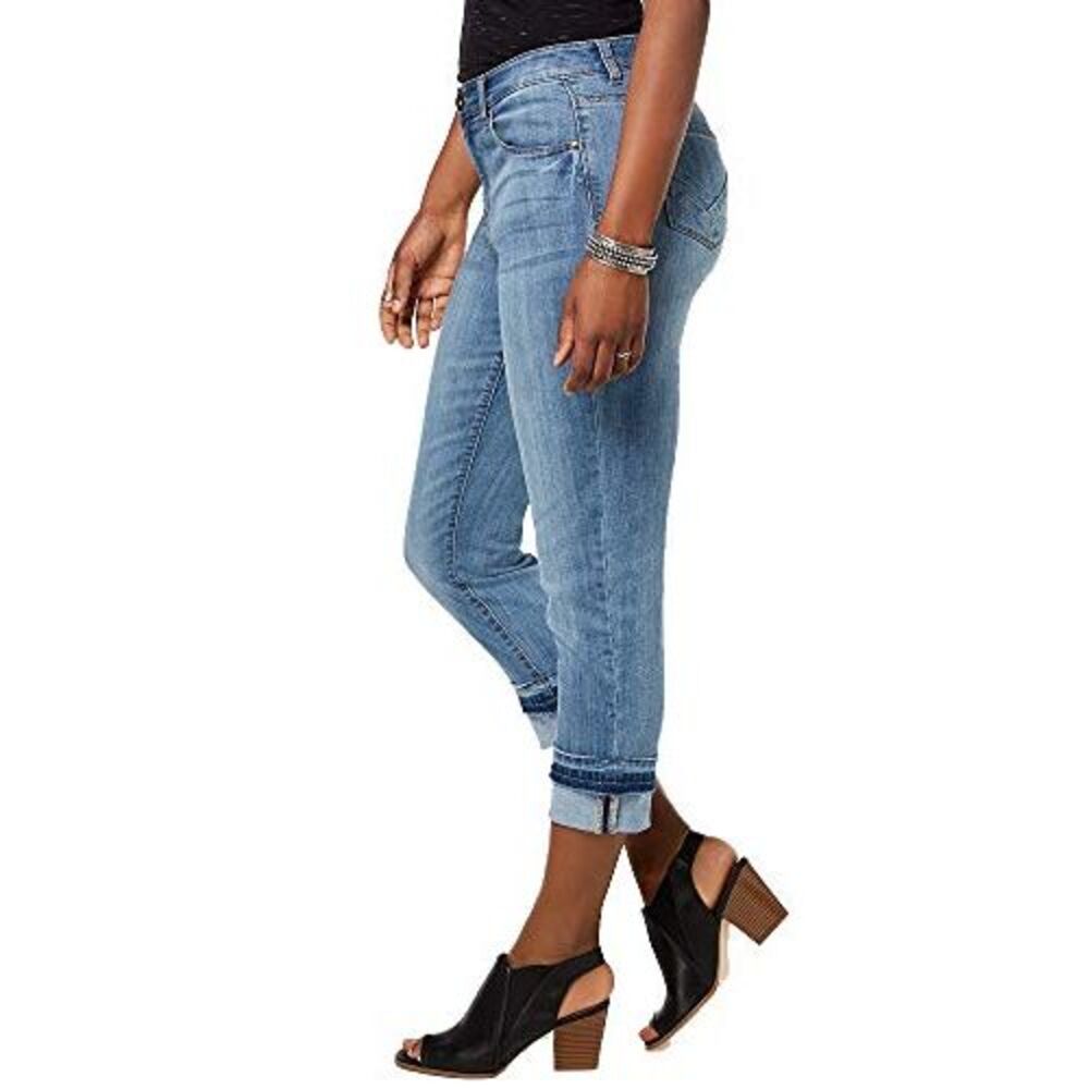 Style & Co Cuffed-Hem Straight-Leg Jeans (Blue, 12)